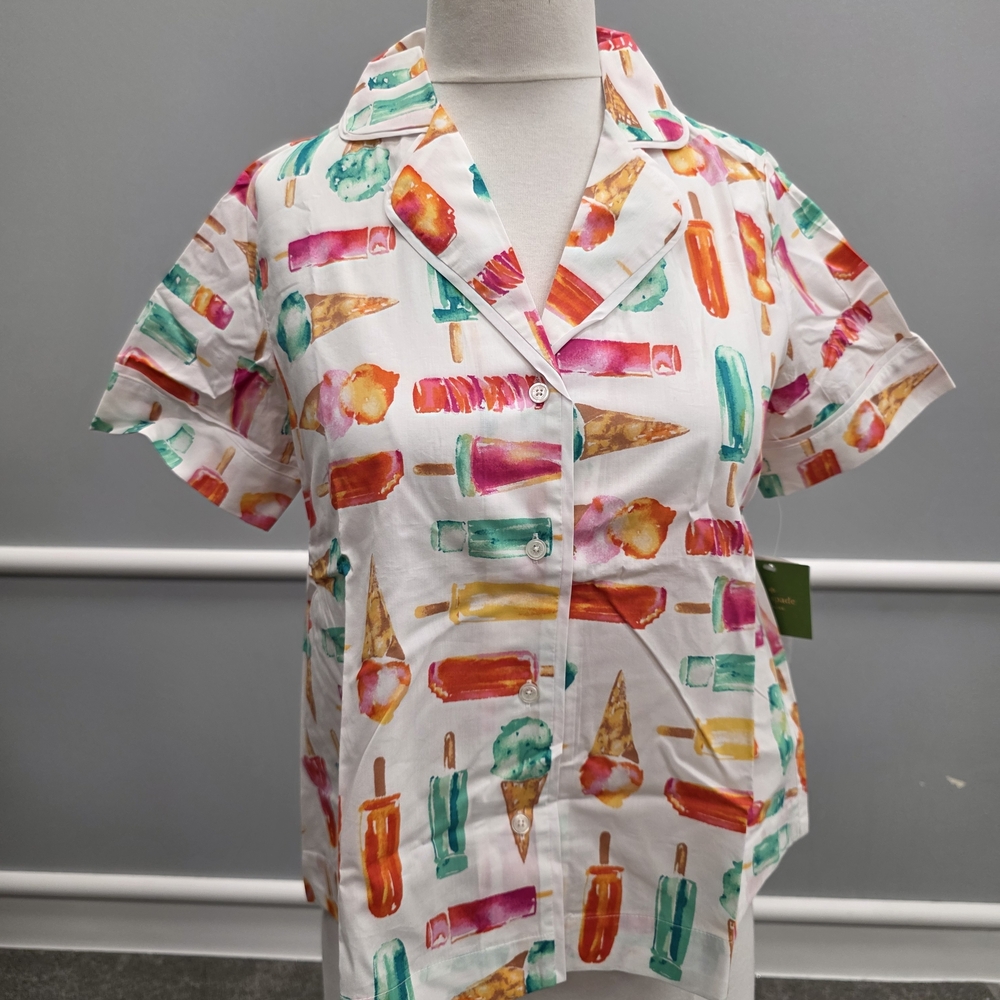 Kate Spade  Flavor of the Month Colorful Ice Cream Print Cropped Pajamas